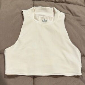 ALO Yoga Cream High-Neck Bra Tank